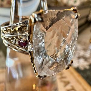 Valitutti Gems En Vogue Quartz Rhodolite Garnet Silver Ring Silver Size 7